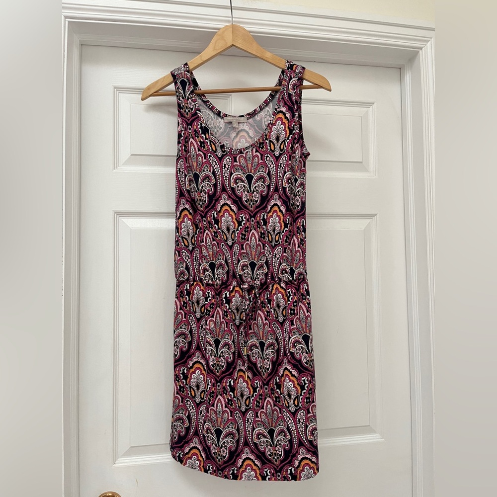 Banana Republic Paisley Sleeveless Dress - Pink and Black
